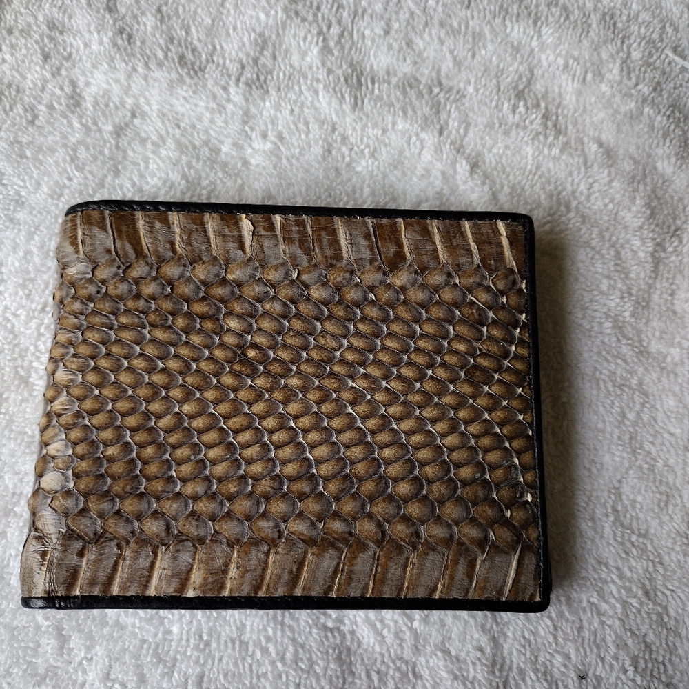 Men's Bifold Wallet Genuine Snakeskin Leather Nwot - Gem